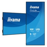 iiyama ProLite LH10552UWS-B1AG 104.6" Ultra Wide Public Display Zwart, HDMI, DisplayPort, USB-C, LAN, WiFi 6E, Audio, Android OS