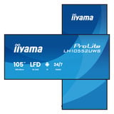 iiyama ProLite LH10552UWS-B1AG 104.6" Ultra Wide Public Display Zwart, HDMI, DisplayPort, USB-C, LAN, WiFi 6E, Audio, Android OS