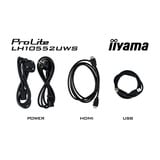 iiyama ProLite LH10552UWS-B1AG 104.6" Ultra Wide Public Display Zwart, HDMI, DisplayPort, USB-C, LAN, WiFi 6E, Audio, Android OS