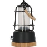 Brennenstuhl Oplaadbare campinglamp CAL 1 met henneptouw en bamboevoet ledlamp Zwart