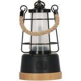 Brennenstuhl Oplaadbare campinglamp CAL 1 met henneptouw en bamboevoet ledlamp Zwart