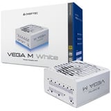 Chieftec Vega M White PPG-1000-C modulaire 1000 watt voeding  Wit, 1x 12V-2x6, 4x PCIe