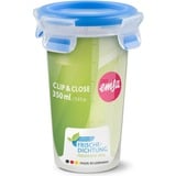 Emsa Clip & Close vershoudbakje 0,35 L doos Transparant/blauw, rond, Ø 9,2cm