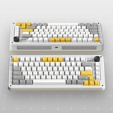 Iqunix ZX75 Gravity Wave Wireless Mechanical Keyboard, gaming toetsenbord Grijs/geel, US lay-out, Gateron Red, RGB leds, 75%, Hot-swappable, Double-shot PBT, 2.4GHz | Bluetooth 5.1 | USB-C