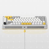 Iqunix ZX75 Gravity Wave Wireless Mechanical Keyboard, gaming toetsenbord Grijs/geel, US lay-out, Gateron Red, RGB leds, 75%, Hot-swappable, Double-shot PBT, 2.4GHz | Bluetooth 5.1 | USB-C