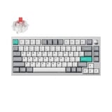 Lemokey P1 Pro-X1, toetsenbord Zilver, US lay-out, Keychron Super Red, 75%, RGB leds, Double-shot PBT, hot swap, 2.4 / Bluetooth / USB-C, Knob