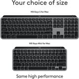Logitech MX Keys Mini For Mac, toetsenbord Grijs/zwart, US-International, Bluetooth Low Energy