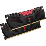 PNY 16 GB DDR4-3200 Kit werkgeheugen Zwart/rood, MD16GK2D4320016AXR, XLR8, XMP