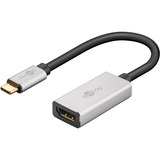 goobay USB-C 4.0 > HDMI adapter Zwart/zilver, 0,15 meter