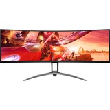 AOC AGON AG493UCX2 49" UltraWide gaming monitor Zwart, 165 Hz, HDMI, DisplayPort, USB-A, USB-C, Freesync Premium Pro