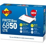 AVM FRITZ!Box 6850 LTE International wlan lte router Wit/rood, 4G (LTE), 3G/3G+ (UMTS/HSPA+), Mesh Wi-Fi