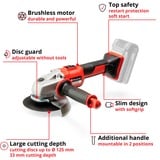EINHELL Accu Haakse slijper AXXIO Rood/zwart, Accu en oplader niet inbegrepen