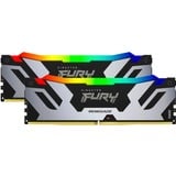 Kingston FURY 48 GB DDR5-7200 Kit werkgeheugen Zilver/zwart, KF572C38RSAK2-48, Renegade RGB, XMP