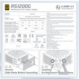 Lian Li Rotational Shift 1200G + Hub modulaire 1200 watt voeding  Wit, 1x 12V-2x6, 4x PCIe, 4x USB-header hub