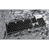 Logitech G413 Silver Mechanical Gaming Keyboard Zilver, US lay-out, Logitech Romer-G, witte leds