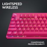 Logitech PRO X TKL, gaming toetsenbord Magenta, US-International, GX Brown, 80% (TKL), RGB leds, PBT Doubleshot keycaps, 2,4 GHz / Bluetooth / USB-C