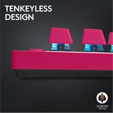 Logitech PRO X TKL, gaming toetsenbord Magenta, US-International, GX Brown, 80% (TKL), RGB leds, PBT Doubleshot keycaps, 2,4 GHz / Bluetooth / USB-C