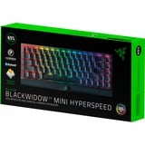 Razer BlackWidow V3 Mini HyperSpeed, gaming toetsenbord Zwart, US lay-out, Razer Yellow, RGB leds, 65%, ABS Double Shot