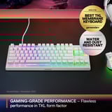 SteelSeries Apex 3 TKL, gaming toetsenbord Wit, US lay-out, SteelSeries Whisper-Quiet, RGB leds, TKL