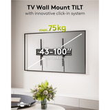 goobay TV Wall Mount TILT 43 - 100 inch (109 - 254 cm), max. 75 kg wandmontage  Zwart