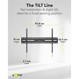 goobay TV Wall Mount TILT 43 - 100 inch (109 - 254 cm), max. 75 kg wandmontage  Zwart