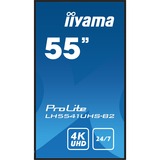 iiyama ProLite LH3241S-B2 54.6" 4K Ultra HD Public Display Zwart, VGA, HDMI, LAN, USB, Audio 