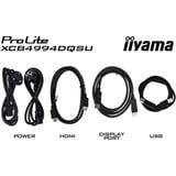 iiyama ProLite XCB4994DQSU-B1 49" Curved UltraWide monitor Zwart (mat), 2x HDMI, 2x DisplayPort, USB-C, Audio, 120 Hz