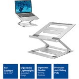 ACT Connectivity Laptopstandaard aluminium aluminium, Opvouwbaar, traploos in hoogte verstelbaar