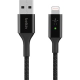 Belkin Boost Charge Lightning/ USB-A kabel met slimme led, 1,2 meter Zwart, CAA007bt04BK