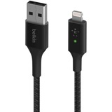 Belkin Boost Charge Lightning/ USB-A kabel met slimme led, 1,2 meter Zwart, CAA007bt04BK