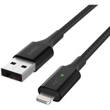 Belkin Boost Charge Lightning/ USB-A kabel met slimme led, 1,2 meter Zwart, CAA007bt04BK