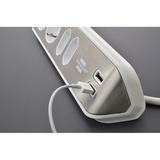 Brennenstuhl Estilo Hoekstekkerdoos 4-voudig Wit/roestvrij staal, 2x USB