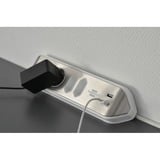 Brennenstuhl Estilo Hoekstekkerdoos 4-voudig stekkerdoos Wit/roestvrij staal, 2x USB