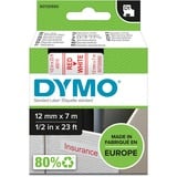 Dymo D1 standaardlabels rood op wit 12 x 7 mm printlint 