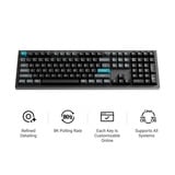 Keychron Q6 Ultra-M3 8K Wireless Custom Mechanical Keyboard, toetsenbord Zwart, US lay-out, Keychron Silk POM Brown, RGB, Hot swap, 8K, 2.4 GHz / Bluetooth 5.2 / USB-C