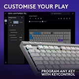 Logitech G515 LIGHTSPEED TKL RGB mechanisch gaming toetsenbord Wit, US-International lay-out (QWERTY), GL Tactile, 80% (TKL), Double-shot PBT, Bluetooth, 2.4GHz, USB