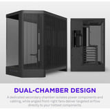 NZXT H6 RGB+ midi tower behuizing Zwart | 2x USB-A | 1x USB-C | RGB | Tempered Glass