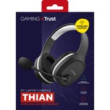Trust GXT 391 Thian Gaming Headset Zwart/wit, PC, PlayStation 4, PlayStation 5