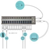 i-tec USB 3.0 Charging HUB 16 port + Power Adapter usb-hub Zwart