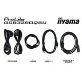iiyama G-Master Red Eagle GCB3280QSU-B2 31.5" Curved gaming monitor Zwart, 180 Hz, HDMI, DisplayPort, USB, Audio, Adaptive Sync
