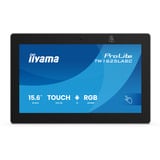 iiyama ProLite TW1625LASC-B3PNR 15.6" touchscreen monitor Zwart (mat), 2x USB-A, USB-C, Wi-Fi 6, BT, RJ-45