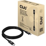 Club 3D USB4 Gen2x2 Type-C Bi-Directional kabel, 2 meter Zwart