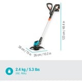 GARDENA EasyCut 23/18V P4A set grastrimmer Grijs/turquoise, 14700-20, Accu inbegrepen