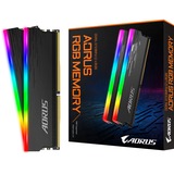 GIGABYTE AORUS 16 GB DDR4-3733 Kit werkgeheugen Grijs, GP-ARS16G37, AORUS RGB, XMP