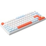 HelloGanss HS75T White Feather RGB mechanisch toetsenbord Wit, US lay-out (QWERTY), Gateron Yellow, 75%, RGB leds, PBT Doubleshot keycaps, hot swap, 2,4 GHz | Bluetooth | USB-C