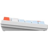 HelloGanss HS75T White Feather RGB mechanisch toetsenbord Wit, US lay-out (QWERTY), Gateron Yellow, 75%, RGB leds, PBT Doubleshot keycaps, hot swap, 2,4 GHz | Bluetooth | USB-C