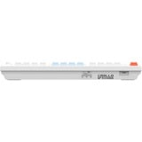 HelloGanss HS75T White Feather RGB mechanisch toetsenbord Wit, US lay-out (QWERTY), Gateron Yellow, 75%, RGB leds, PBT Doubleshot keycaps, hot swap, 2,4 GHz | Bluetooth | USB-C