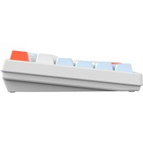 HelloGanss HS75T White Feather, toetsenbord Wit/lichtblauw, US lay-out, Gateron Yellow, 75%, RGB leds, PBT Doubleshot keycaps, hot swap, 2,4 GHz / Bluetooth / USB-C