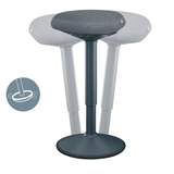 Leitz Ergo Wiebelkruk met Gasveer (57 - 82 cm) stoel Donkergrijs