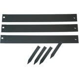 Nature Borderrand van verzinkt staal begrenzing Zwart (mat), 3x H 10,2 x 91,4 cm, Incl. 4x grondpennen